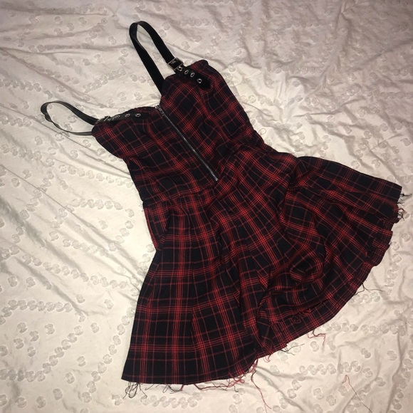 BORN TO BURN PLAID MINI DRESS - current mood - dolls kill - Picture 1 of 8